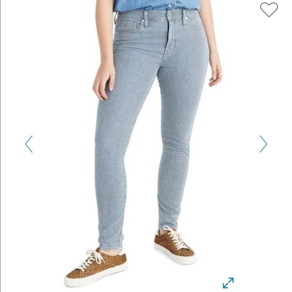 Madewell hi rise railroad skinny jeans
